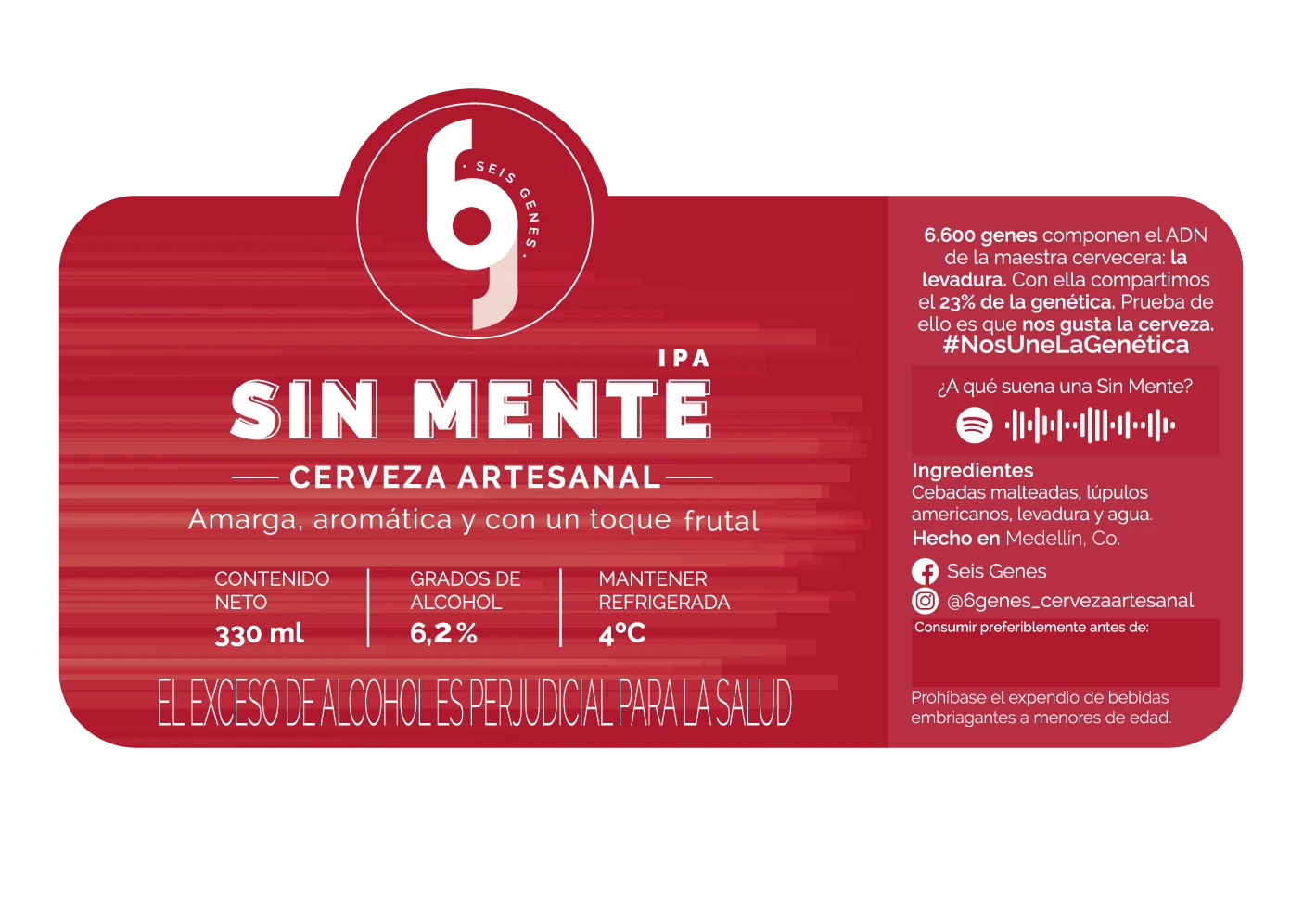 Etiqueta de la cerveza Sin Mente